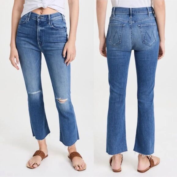 Mother Denim Hustler Flare Distressed Jeans in Can't Stop Staring Size 31 - Picture 14 of 16